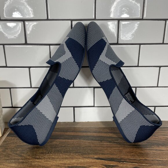 Skechers Cleo Sherlock Womens Size 8.5 Shoes Navy Gray Slip On Ballet Flats - Picture 5 of 12